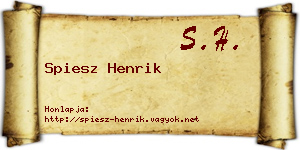 Spiesz Henrik névjegykártya